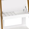 Escrivaninha Estante Simba Branco Fosco com Pés Amadeirados - Reller Móveis - 5