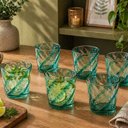 Ver imagem 4 de Conjunto 6 Copos em Acrílico com Detalhes Espirais Verde 400ml Rjw0028 Btc