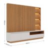 Estante para Tv até 82 Polegadas Cancun 4 Gavetas com Led Ripado Freijó/off White Matte - Colibri - 4