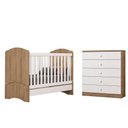 Ver imagem 4 de Jogo de Quarto Infantil Bala de Menta com Cômoda e Berço 5 Gavetas MDF e MDP Rústico Branco