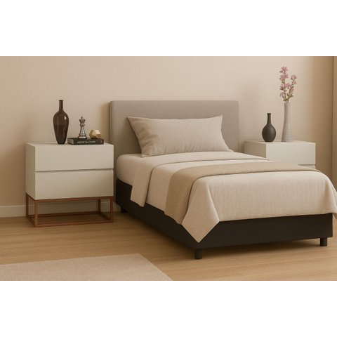 Kit 2 Mesas P/ Cabeceira 60cm Industrial Base Cobre: Off White