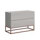 Ver imagem 3 de Kit 2 Mesas P/ Cabeceira 60cm Industrial Base Cobre: Off White