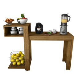 Aparador Buffet Escrivaninha Sena 3 em 1 - 135x92cm Canela - 6