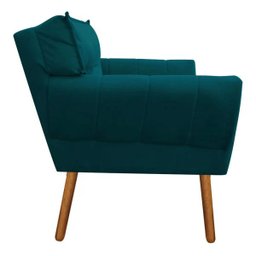 Poltrona Decorativa Anitta Suede - D'Rossi - Azul Pavão - 3 Poltrona Decorativa Anitta Suede - D'Rossi - Azul Pavão - 3
