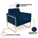 Ver imagem 3 de Poltrona Sala Industrial Alta Tubo Dourado Kit 2 Elisa Bouclê D03 - D’Rossi