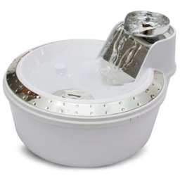 Fonte Bebedouro Petlon Água Elétrico Gatos - Branco E Prata - 1