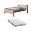 Ver imagem 1 de Cama Solteiro Simba com Pés em Madeira com Colchão D20 188 X 88 X 12 Cm - Reller - Rosa Fosco