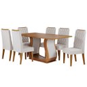 Ver imagem 2 de Conjunto Sala de Jantar Serenata Mesa 160x80cm e 6 Cadeiras Iza Mel/bege - Casa Giulia