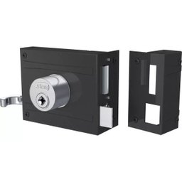 fechadura tetra portão Sobrepor 1701/100 Preto espelho inox - 1