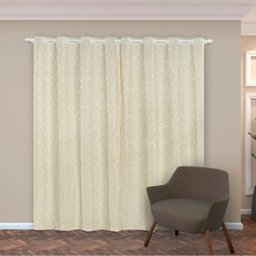 Cortina Linho Jacquard Floral 2,00 Largura x 2,30 Altura Cor Palha - 2