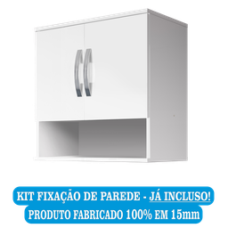Armário Aéreo 2 Portas C/ Nicho Organizador - 58cm de Largura. - 4