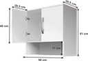 Ver imagem 2 de Armário Aéreo 2 Portas C/ Nicho Organizador - 58cm de Largura.