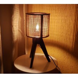 Abajur Tripé Mesa Sala Quarto Decoração Rustica Luminária - 1