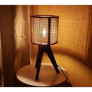 Abajur Tripé Mesa Sala Quarto Decoração Rustica Luminária