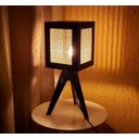 Ver imagem 3 de Abajur Cúpula Quadrada Tripé Decoração Iluminação Sala Quarto