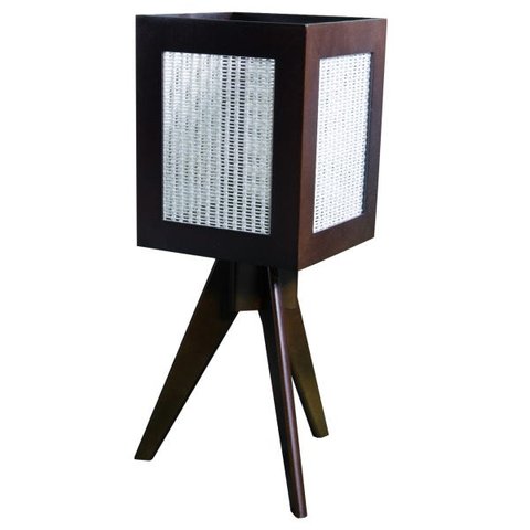 Abajur Cúpula Quadrada Tripé Decoração Iluminação Sala Quarto