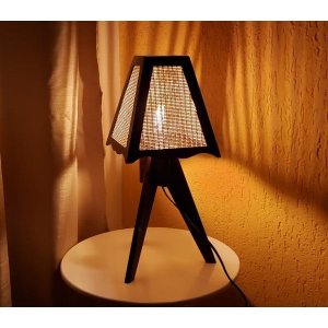 Abajur Rustico Tripé Sala Quarto Decoração Iluminação