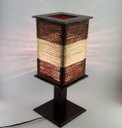 Ver imagem 1 de Abajur Luminária de Mesa Rustico Sisal Marrom e Cru