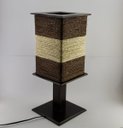 Ver imagem 2 de Abajur Luminária de Mesa Rustico Sisal Marrom e Cru