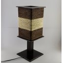 Ver imagem 2 de Abajur Luminária de Mesa Rustico Sisal Marrom e Cru