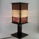 Ver imagem 3 de Abajur Luminária de Mesa Rustico Sisal Marrom e Cru