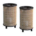 Ver imagem 1 de Par de Luminárias Abajur em Bambu Japonês para Sala Quarto