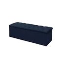 Ver imagem 3 de Kit Cabeceira e Calçadeira Baú Mirage King 195cm Renascer Decor:Azul Marinho