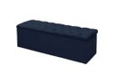 Ver imagem 3 de Kit Cabeceira e Calçadeira Baú Mirage King 195cm Renascer Decor:Azul Marinho