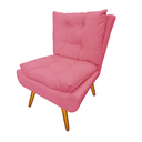 Ver imagem 2 de Jogo 2 Poltronas Decorativa Estofada para Sala de Visitas Karen Suede Rosa Barbie - Dl Decor