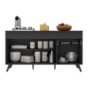 Ver imagem 3 de Balcão Cozinha Gabinete Pia 150Cm 3 Portas Mp3740.895 Preto