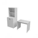 Ver imagem 1 de Armário com Mesa de Estudos Infantil 1 Porta 2 Gavetas MDF 100cm Branco Woodcore