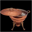 Ver imagem 1 de Rechaud Fogareiro Redondo e Panela em Cobre Banho Maria 5l