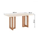 Ver imagem 3 de Mesa de Jantar 6 Lugares Amélia Nature/off White/marrom Amêndoa - Pnr Móveis
