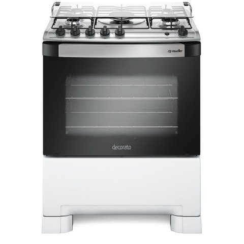 Fogão Mueller 5 Bocas Decorato Branco com Tripla Chama Branco Bivolt