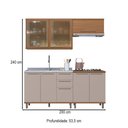 Ver imagem 3 de Cozinha Completa Munique 7 Portas 3 Gavetas com Vidro Freijó/camurça - Indékes