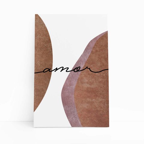 Amor Abstrato Minimalista Frases Arte Quadro Canvas 60x40cm