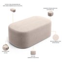 Ver imagem 3 de Puff Decorativo Orgânico para Living Quarto 100cm Doha W01 Suede Bege - Lyam Decor
