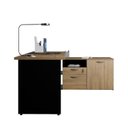 Ver mais imagens de Conjunto para Escritório com Mesa Diretor em L, 1 Armário Alto e 1 Armário Baixo Espresso Móveis