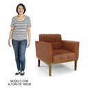 Ver imagem 7 de Sofá Namoradeira e 2 Poltronas Base Madeira Castanho Ana Sintético Pu Nozes - Ibiza