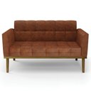 Ver mais imagens de Sofá Namoradeira e 2 Poltronas Base Madeira Castanho Ana Sintético Pu Nozes - Ibiza
