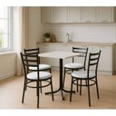 Ver imagem 3 de Conjunto Mesa Preta 70x70cm Tampo Branco com 4 Cadeiras Epoxi