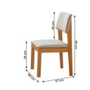 Ver imagem 3 de Conjunto de 4 Cadeiras de Jantar Jade com Tecido Linho Bege Claro/cinamomo