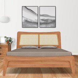 Cama Ricco Queen Madeira com Palhinha Amêndoa - 3