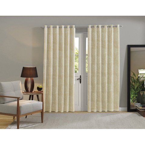 Cortina Jacquard para Sala/quarto 200x180| Admirare:champanhe