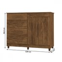 Ver imagem 3 de Cômoda Mdp com 2 Portas e 5 Gavetas Vila Rica
