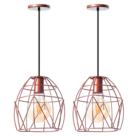 Kit 2 Pendentes Aramado Bala 23 Cm Decorações Cor: Cobre