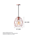 Ver imagem 2 de Kit 2 Pendentes Aramado Bala 23 Cm Decorações Cor: Cobre