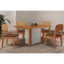 Ver imagem 1 de Conjunto: Mesa Sala Jantar Pietá Tampo Curvo 120cm+4 Cadeiras Havana Naturale/off White - Suede