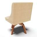Ver imagem 6 de Cadeira Estofada para Sala de Jantar Base Giratória de Madeira Lia Suede Bege - Ibiza
