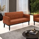 Ver imagem 3 de Sofá Namoradeira Base de Madeira Fixa Preto Marisa Corano D03 - D\'rossi Cor Nozes